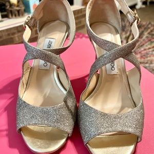 Jimmy Choo Emily 85 Glittered Sandals